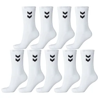 Hummel 9er Pack Socken Unisex Sportsocken (weiß, 46-48 (Size 14))