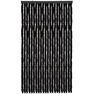 Arsvita Flauschvorhang Türvorhang (100x220 cm) in Schwarz als Insektenschutz für Balkon, Terrasse oder Wohnmobil, Wohnwagen, Pavillon