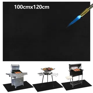 Feuerfeste Unterlage 120x100CM, Funkenschutzplatte Grillmatte Bodenschutz | Hitzebeständig bis 982°C für Schweißen,Kamine, Holzöfen&Camping | Schutz vor Hitze&Bunken | Brandschutzmatte für Böden&Kabel