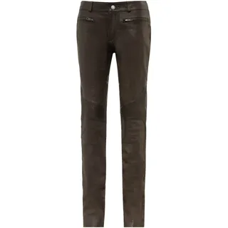 RICANO Bikerhose "Lederhose Donna" Handgefertigt aus echtem Leder, braun