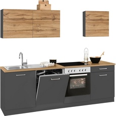 Bild MÖBEL Küchenzeile »Kehl«, ohne E-Geräte, Breite 240 cm, für Geschirrspülmaschine, grau