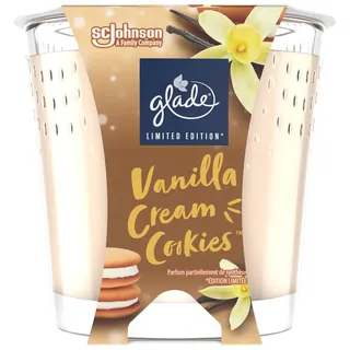 Glade Duftkerze, Vanilla Cream Cookies, 6er Pack (6 x 112 g), bis zu 27 Stunden Brenndauer pro Kerze, White