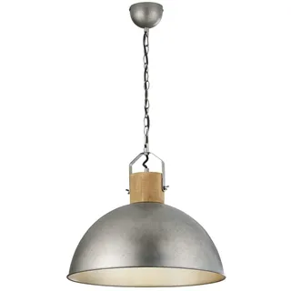 Trio Delhi 1-flg. 60 cm rund Metall Nickel matt antik Holz