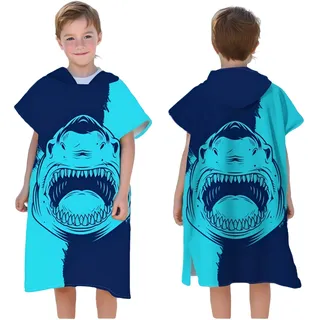 Proumhang Kinder Surf Poncho Badeponcho Mikrofaser Bademantel Strandtuch Frottee Wechselmantel Wassersport Poncho Mädchen Jungen 60 cm x 75 cm