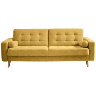 Mid.you Schlafsofa , Gelb , Textil, Holzwerkstoff , 222x86x90 cm , Wohnzimmer, Sofas & Couches, Schlafsofas, Sonstige Schlafsofas