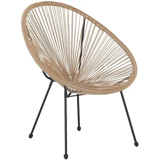 Beliani Acapulco Ii Gartenstuhl 90 x 70 x 87 cm beige/schwarz