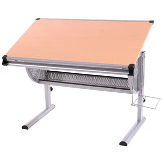 Mendler Kinderschreibtisch Oxford  höhenverstellbar, neigbar  Buche  braun