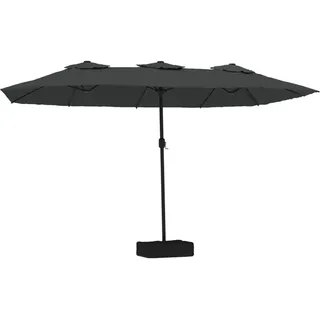 vidaXL Doppel-Sonnenschirm mit LED-Leuchten Anthrazit 449x265 cm - Grau