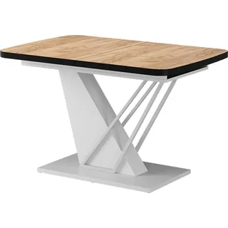 Esstisch Vicco Fenaro Goldkraft Eiche/Weiß 120-160 x 80 cm ausziehbar, Model 58017 - Braun, Weiß