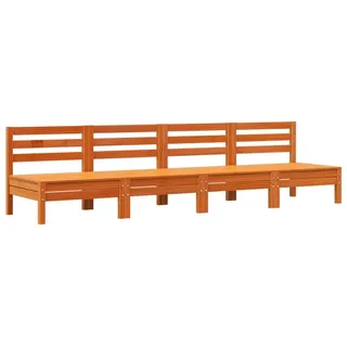 vidaXL Gartensofas ohne Armlehnen 4 Stk. Wachsbraun Massivholz Kiefer - Braun