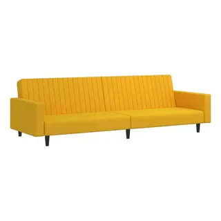 vidaXL Schlafsofa 2-Sitzer Gelb Samt - Gelb