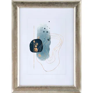 Holz-Bilderrahmen Silber/Gold 13 cm x 18 cm