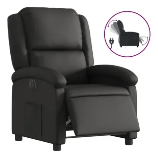 vidaXL Relaxsessel Elektrisch Schwarz Echtleder