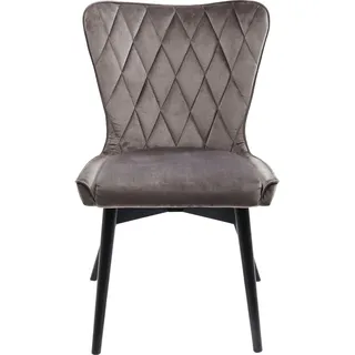 Kare Design Stuhl Black Marshall Velvet, Grau,