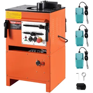 Vevor 2-in-1 Elektrischer Bewehrungsstahlbieger, 1700 W tragbare hydraulische Biegemaschine, 3 Biegewinkel bis zu4-25 mm innerhalb von 4 Sekunden, Hochleistungs-Bewehrungsstahlbieger mit Zubehör
