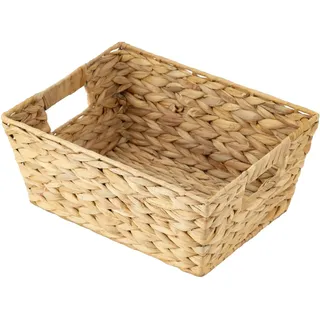Echtwerk Aufbewahrungskorb Wasserhyazinthe rechteckig 33 x 25 x 15 cm braun