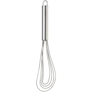 Kela Schneebesen flach Edelstahl 27 cm RONDO, Mehlschwitze-Schneebesen, Tellerbesen spülmaschinenfest, glänzend