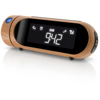 CSL - DAB Plus Radio - Radiowecker Projektionswecker digital – DAB/DAB+ / FM Radio mit je 20 Speicherplätzen – Ladeausgang – 4 Helligkeitsstufen – dimmbare Projektion