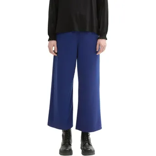 TOM TAILOR Denim Damen Paperbag Culotte Hose mit Struktur,35936 - Blue Herringbone Structure, M