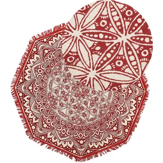 Beliani Teppich Rot ø 120 cm Baumwolle