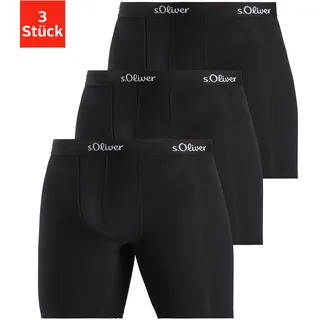 s.Oliver Langer Boxer »Boxershorts für Herren« Packung, 3 Stk. mit längerem Bein, schwarz