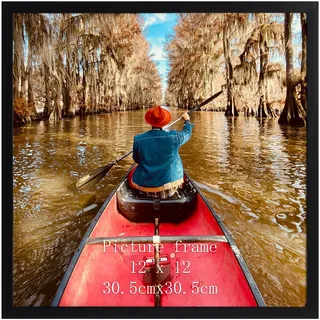 Giftgarden Schwarze Bilderrahmen 30x30 cm, Moderner Fotorahmen für Quadratischer Foto und Bilder, Glattes Schlankes Design, Wand- oder Tischaufsteller - Einzel