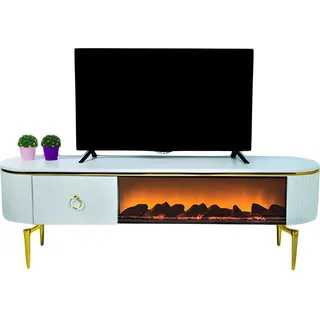 TV Sideboard Dekokamin Elektrokamin Wohnzimmerschrank Modern Stilvoll - Weiß