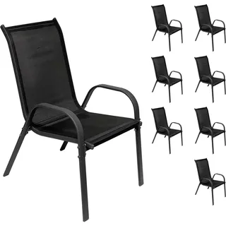 Mojawo Gartenstuhl Stapelstuhl 53 x 73 x 92 cm anthrazit 8 St.