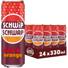SCHWIPSCHWAP, Das Original – Koffeinhaltiges Cola-Erfrischungsgetränk mit Orange, EINWEG Dose (24 x 0.33 l)