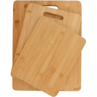 FLORINA 3-er Set Bambus-Schneidebretter CANADA I Natürliche Bambus-Schneideblöcke I Küchenbrett antibakteriell I Universalschneidebretter zum Schneiden von Käse, Fleisch, Obst, Gemüse