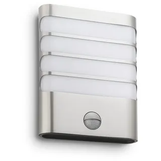 Philips Außenwandleuchte Edelstahl 20,5 cm inkl. Bewegungsmelder silber