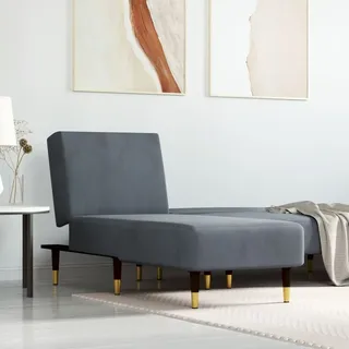 Möbel Chaiselongue Dunkelgrau Samt - Recamieren 352803 - Grau