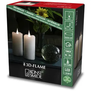 Konstsmide LED Kerzen Set 10 cm cremeweiß 2 St.