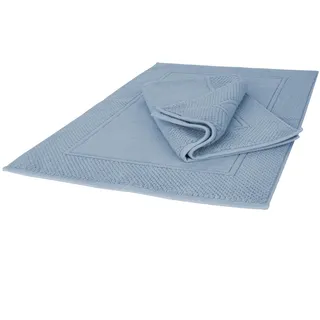 Ruggeri - 2er-Set Badteppiche für Badezimmer, 50 x 80 cm - 100% Baumwolle extra weich - Kollektion Let's Color! (Hellblau)