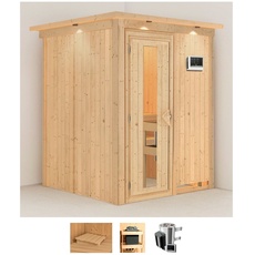 Bild von Sauna »Milaja«, (Set), 3,6-kW-Plug & Play Ofen mit externer Steuerung beige