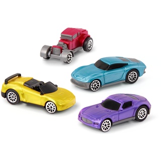 Driven by Battat WH1125Z Pull-Back Race Cars Blister (4 Pack) Turbocharge 4er Pack Rennwagen Nachziehspielzeug – Spielzeugautos Geschenkset Mini Autos Fahrzeuge Rückziehautos – Spielzeug ab 3 Jahre