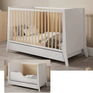 Kinderbett Cosmo 60x120cm mit Schublade und Umbaukit