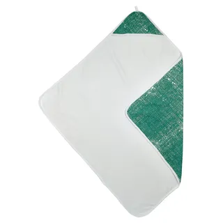Meyco Baby Kapuzentuch Fine Lines, Badetuch (aus 2-lagiger weicher 100% Baumwolle, pflegeleicht, maschinenwaschbar, einfach kombinierbar, Größe: 90 x 90cm), Smaragdgrün