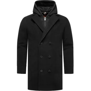 Wintermantel STONE HARBOUR "Trenchcoat Darioon XX", Herren, Gr. L, schwarz, Obermaterial: 95% Polyester PES. 3% Viskose CV. 2% Elasthan EL. Obermaterial: Futter: 100% Polyester PES. 100% Polyester PES., Mäntel Wintermantel