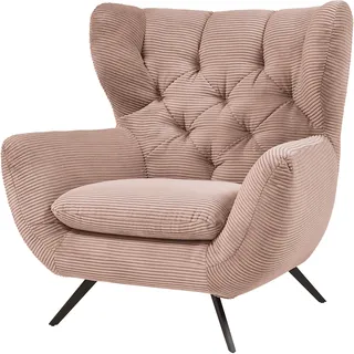 Candy Ohrensessel Beatrice Samt-Optik 100 x 106 x 95 cm rosa