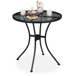 Relaxdays Gartentisch Ø 70 x 72 cm Schwarz