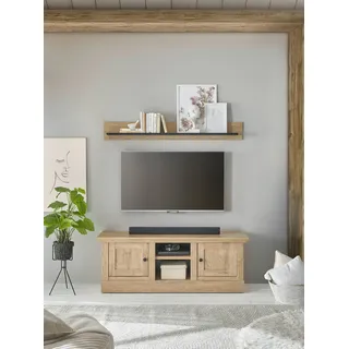 Home affaire Wohnwand »Cornwall, Anbauwand im Landhausstil, Wohnzimmer-Set, Eiche Dekor« Set, 2 Stk. tlg., braun