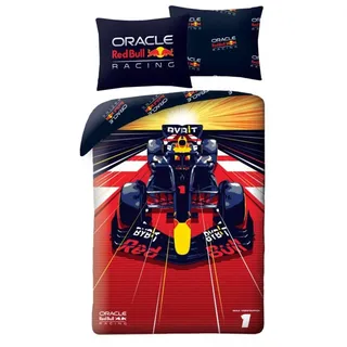 Halantex Wendebettwäsche Verstappen Formula 1 Red Bull Racing, 100% Baumwolle, Bettbezug 140 x 200 cm + Kissenbezug