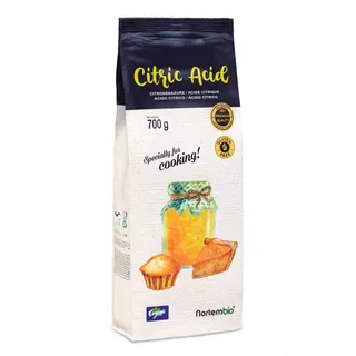 Nortembio Zitronensäure Anhydrat Pulver 700 g Rein – Lebensmittelzusatzstoff E330 Gourmet-Qualität für Backen, Konserven, Getränke, Hausgemachtes + Gratis-E-Book inklusive
