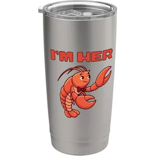 Süßes Cartoon Hummer Pärchen Design Doppelwandiger Edelstahl-Thermobecher