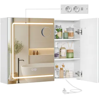 VASAGLE Spiegelschrank  weiß