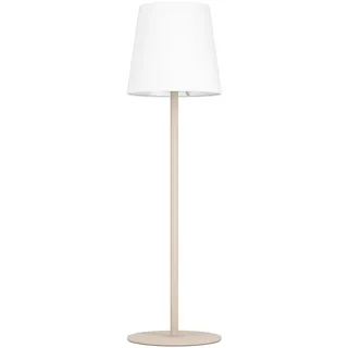 EGLO Tischleuchte "Fiorana Nachttischlampe, Tischlampe in beige und weiß, E14, Lampe" E14 1 Stk. Tischleuchte - H53 x Ø15 cm - sandfarben - 1X40W exkl., braun