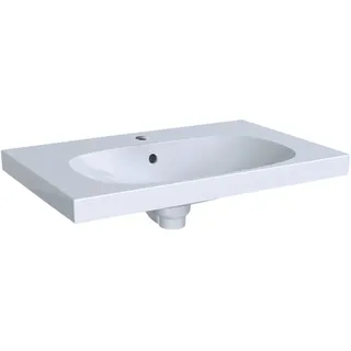 Geberit Acanto Waschtisch mit Ablagefläche, 1 Hahnloch, mit Überlauf, 750x480mm, 500.622.01.8, Farbe: Weiß, mit KeraTect