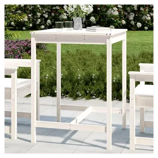 Gartentisch aus Holz, Terrassentisch, Balkontisch, Couchtisch, Gartenmöbel, Esstisch, Esszimmertisch, Teetisch, Weiß, 82,5x82,5x110 cm, Massivholz Kiefer - Weiß