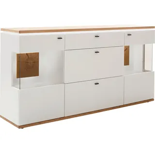 Novel Sideboard Weiß, Eiche Bianco, - B/H/T ca. 180,00x92,00x44,00